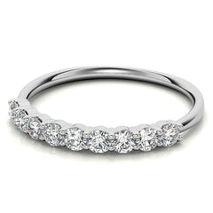 9-Stone Round Brilliant Moissanite Shared-Prong Ring 2.5mm 0.54ct
