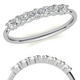 7-Stone Round Brilliant Moissanite Shared-Prong Ring 2.5mm 0.42ct