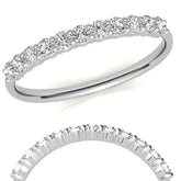 11-Stone Round Brilliant Moissanite Shared-Prong Ring - 2mm 0.33ct