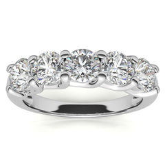 5-Stone Moissanite Shared-Prong Trellis Ring 4.5mm 1.66ct