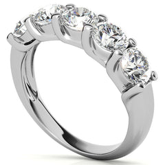 5-Stone Moissanite Shared-Prong Trellis Ring 4.5mm 1.66ct