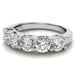 5-Stone Moissanite Shared-Prong Trellis Ring 4.5mm 1.66ct