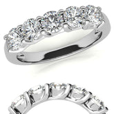 5-Stone Moissanite Shared-Prong Trellis Ring 4mm 1.25ct tw