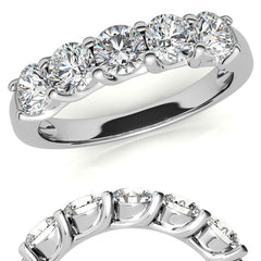 5-Stone Moissanite Shared-Prong Trellis Ring 4mm 1.25ct tw
