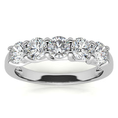 5-Stone Moissanite Shared-Prong Trellis Ring 4mm 1.25ct tw