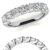 7-Stone Moissanite Shared-Prong Trellis Ring 3.5mm 0.75ct