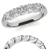 5-Stone Moissanite Shared-Prong Trellis Ring 3.5mm 0.75ct