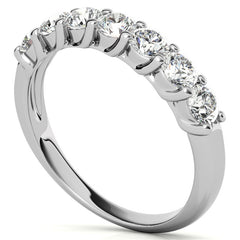 7-Stone Moissanite Shared-Prong Trellis Ring 3mm 0.70ct