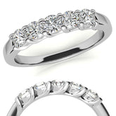 5-Stone Moissanite Shared-Prong Trellis Ring 3mm 0.50ct