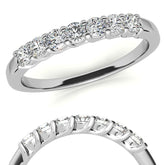 7-Stone Moissanite Shared-Prong Trellis Ring 2.5mm 0.42ct
