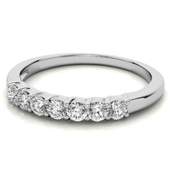 7-Stone Moissanite Shared-Prong Trellis Ring 2.5mm 0.42ct