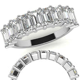 5x3mm Emerald / Radiant Moissanite Anniversary Band