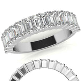 4x2mm Emerald Moissanite Anniversary Band - 1.5tcw