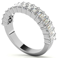4x2mm Emerald Moissanite Anniversary Band - 1.5tcw