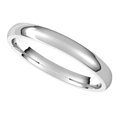 2.5mm Platinum Comfort Fit Medium Weight Wedding Band