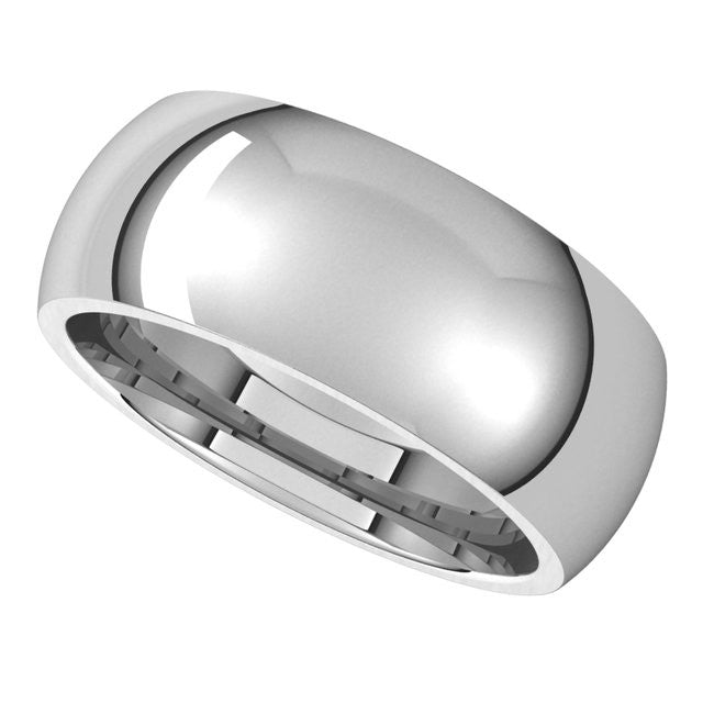 8mm Platinum Comfort Fit Heavy Weight Wedding Band