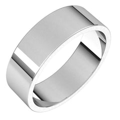 6mm Platinum Flat Wedding Band