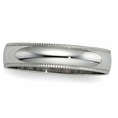 4mm Platinum Comfort Fit Milgrain Wedding Band