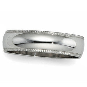 5mm Comfort Fit Milgrain Wedding Band