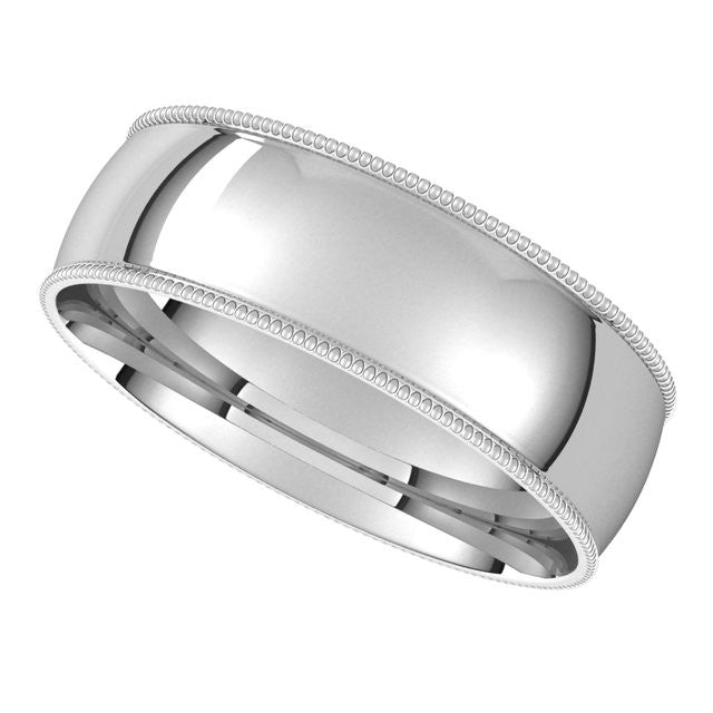 6mm Comfort Fit Milgrain Wedding Band