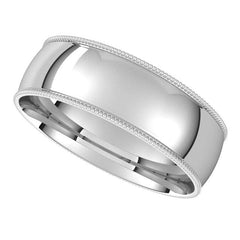 6mm Comfort Fit Milgrain Wedding Band