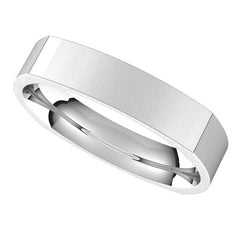 4mm Platinum Square Comfort Fit Wedding Band