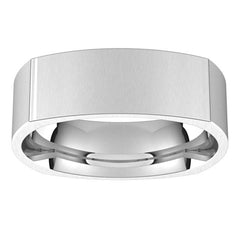 8mm Platinum Square Comfort Fit Wedding Band