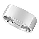 8mm Platinum Square Comfort Fit Wedding Band