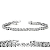 Round Brilliant Moissanite 3-Prong Bracelet, 4.6ct (3mm)