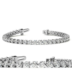 Round Brilliant Moissanite 3-Prong Bracelet, 5.7ct (3.5mm)
