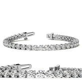 Round Brilliant Moissanite 3-Prong Bracelet, 9.25ct (4.0mm)