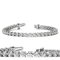 Round Brilliant Moissanite 3-Prong Bracelet, 9.25ct (4.0mm)
