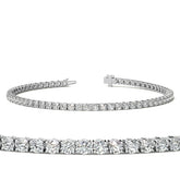 4-Prong 2.4mm Round Brilliant Moissanite Tennis Bracelet 3.0ct - 3.7ct