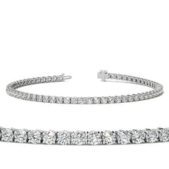 4-Prong 2.4mm Round Brilliant Moissanite Tennis Bracelet 3.0ct - 3.7ct