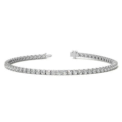 4-Prong 2.4mm Round Brilliant Moissanite Tennis Bracelet 3.0ct - 3.7ct