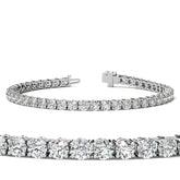 4-Prong 3.5mm Round Brilliant Moissanite Tennis Bracelet 6.6ct - 8.1ct