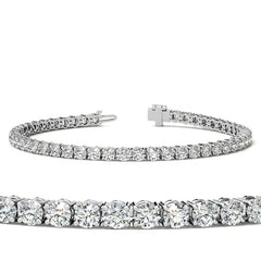 4-Prong 3mm Round Brilliant Moissanite Tennis Bracelet 4.7ct - 5.8ct