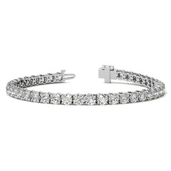 4-Prong 4mm Round Brilliant Moissanite Tennis Bracelet 9.5ct - 11.8ct