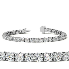4-Prong 4mm Round Brilliant Moissanite Tennis Bracelet 9.5ct - 11.8ct