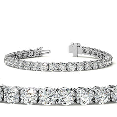 4-Prong 5mm Round Brilliant Moissanite Tennis Bracelet 16.5ct - 19ct