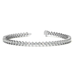2-Prong 2.7mm Round Brilliant Moissanite Tennis Bracelet 4.2ct - 5.2ct