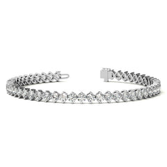 2-Prong 3.5mm Round Brilliant Moissanite Tennis Bracelet 6.6ct - 8.1ct