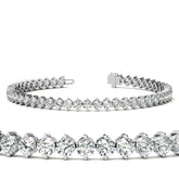 2-Prong 3.5mm Round Brilliant Moissanite Tennis Bracelet 6.6ct - 8.1ct