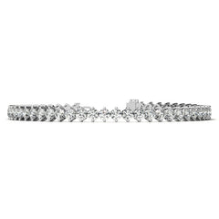 2-Prong 3mm Round Brilliant Moissanite Tennis Bracelet 4.7ct - 5.8ct