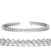 2-Prong 3mm Round Brilliant Moissanite Tennis Bracelet 4.7ct - 5.8ct