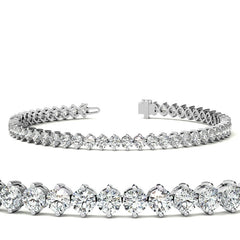2-Prong 3mm Round Brilliant Moissanite Tennis Bracelet 4.7ct - 5.8ct