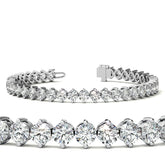 2-Prong 4mm Round Brilliant Moissanite Tennis Bracelet 9.5ct - 11.8ct