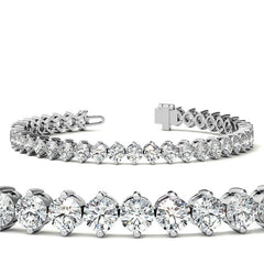 2-Prong 4mm Round Brilliant Moissanite Tennis Bracelet 9.5ct - 11.8ct