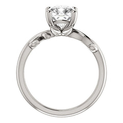 Cushion cut Solitaire with Floral Accents