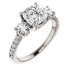 Cushion cut Moissanite Engagement Ring